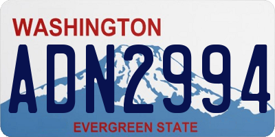 WA license plate ADN2994