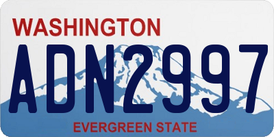 WA license plate ADN2997