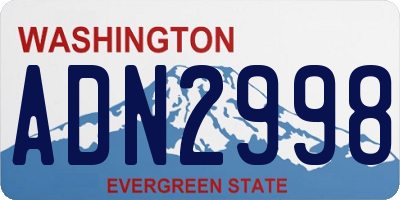 WA license plate ADN2998