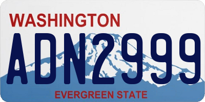 WA license plate ADN2999