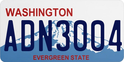 WA license plate ADN3004