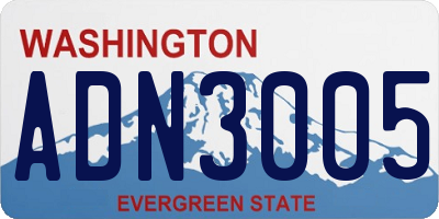 WA license plate ADN3005