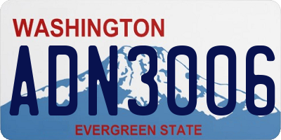 WA license plate ADN3006
