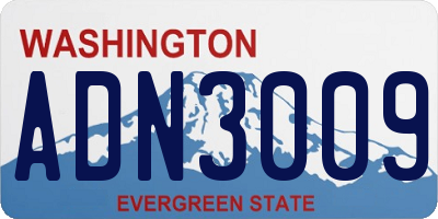 WA license plate ADN3009