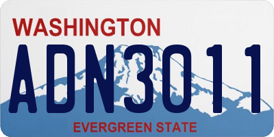 WA license plate ADN3011