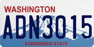 WA license plate ADN3015