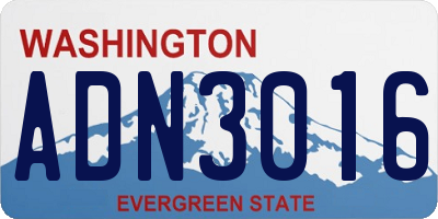 WA license plate ADN3016