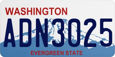 WA license plate ADN3025