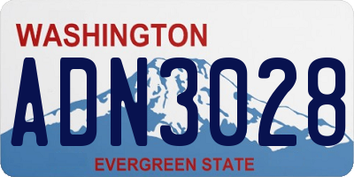 WA license plate ADN3028