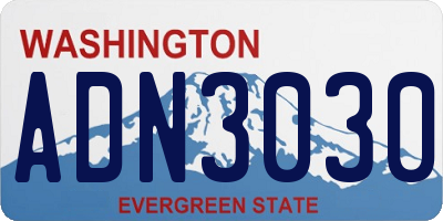 WA license plate ADN3030