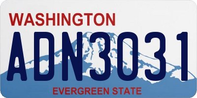 WA license plate ADN3031