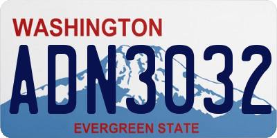 WA license plate ADN3032