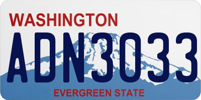 WA license plate ADN3033