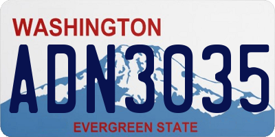 WA license plate ADN3035