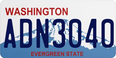 WA license plate ADN3040