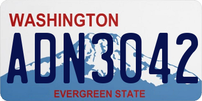 WA license plate ADN3042