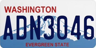WA license plate ADN3046
