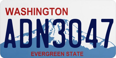 WA license plate ADN3047