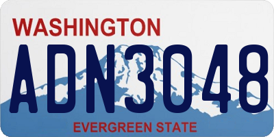 WA license plate ADN3048
