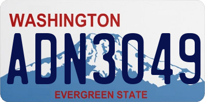 WA license plate ADN3049