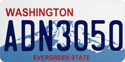 WA license plate ADN3050