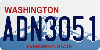 WA license plate ADN3051