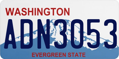 WA license plate ADN3053