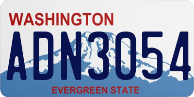 WA license plate ADN3054
