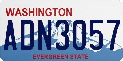 WA license plate ADN3057
