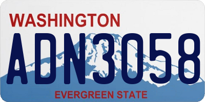 WA license plate ADN3058
