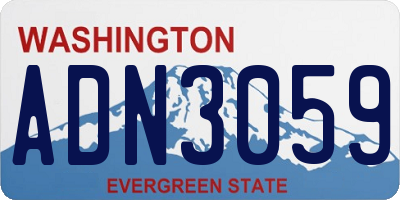 WA license plate ADN3059