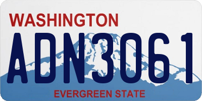 WA license plate ADN3061
