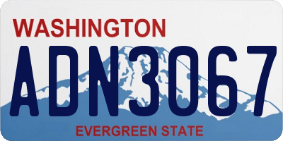 WA license plate ADN3067