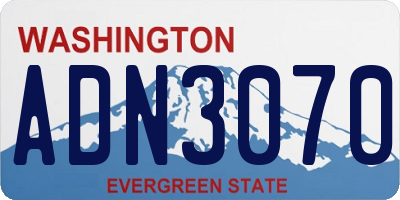 WA license plate ADN3070