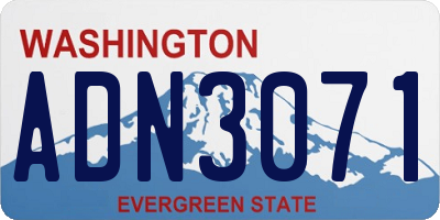 WA license plate ADN3071