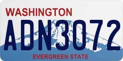 WA license plate ADN3072