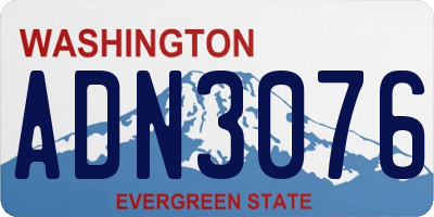 WA license plate ADN3076