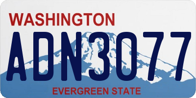 WA license plate ADN3077