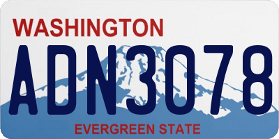 WA license plate ADN3078