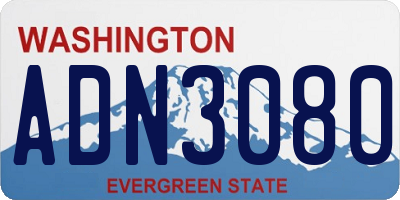 WA license plate ADN3080