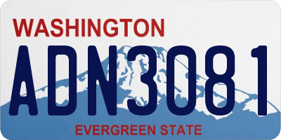 WA license plate ADN3081