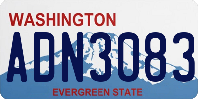 WA license plate ADN3083