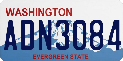 WA license plate ADN3084