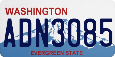 WA license plate ADN3085