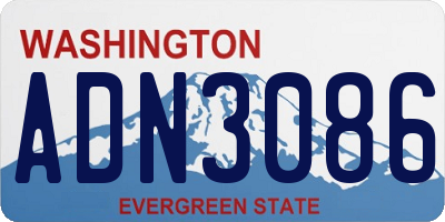 WA license plate ADN3086