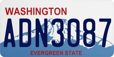WA license plate ADN3087