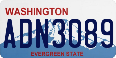 WA license plate ADN3089