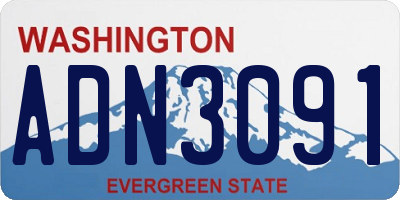 WA license plate ADN3091