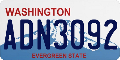 WA license plate ADN3092