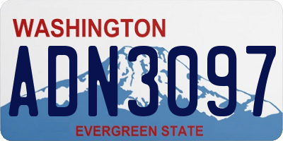 WA license plate ADN3097